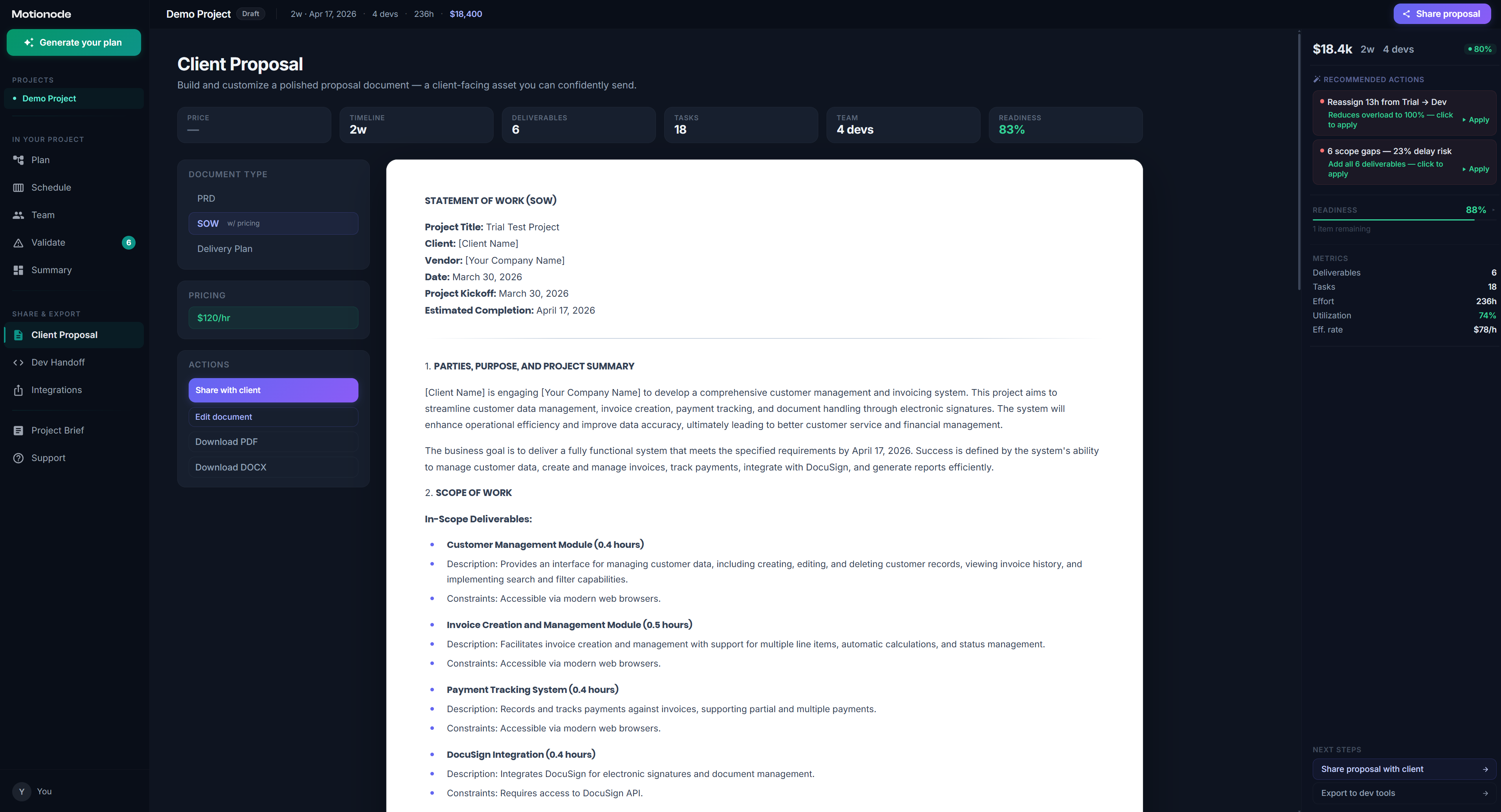 PRD to tickets tool screenshot 4